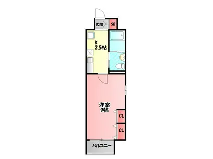 エルベコート太子橋駅前(1K/6階)の間取り写真
