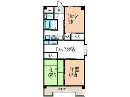 SOLE善明(3DK/3階)の間取り写真