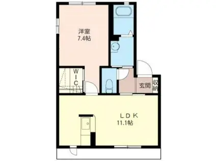 ヴィラ・ポレールC(1LDK/1階)の間取り写真