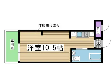 クレセンティア神戸・北野(1K/1階)の間取り写真