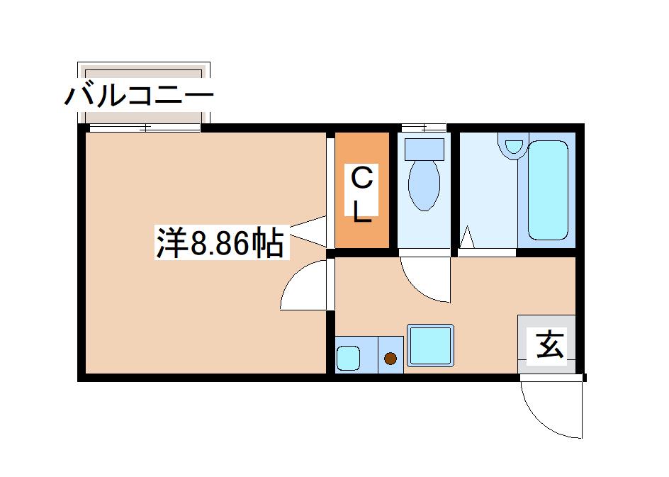 ハウス梅ヶ香(1K/2階)の間取り写真