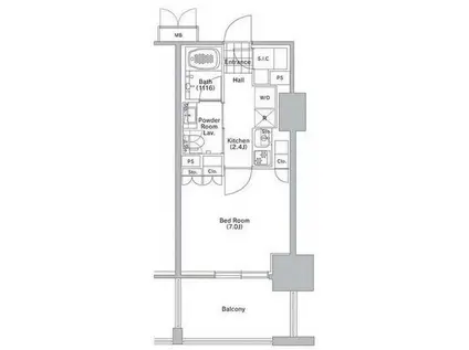 コンフォリア渋谷ウエスト コンフォリア渋谷ウエスト(1K/7階)の間取り写真