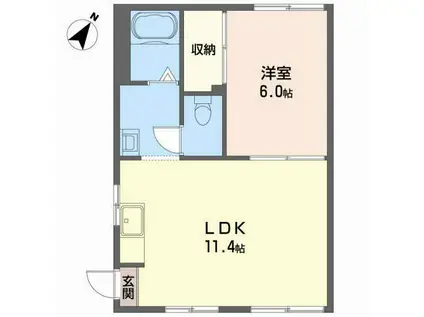 フォーブル大宮(1LDK/1階)の間取り写真