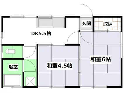 江波南アパート(2DK/1階)の間取り写真