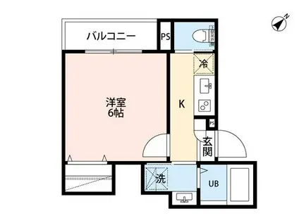 ROBOT HOME 淵野辺(1K/1階)の間取り写真