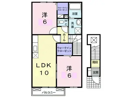 サニ-レジデンスA(2LDK/2階)の間取り写真