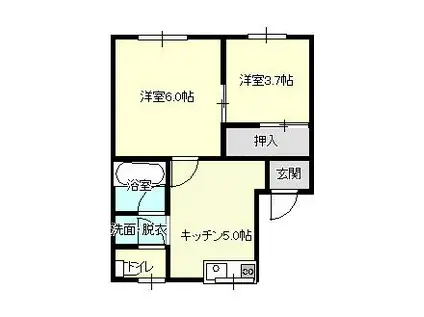 R.HAMADA1(2K/2階)の間取り写真