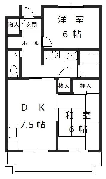西井MX-I(2DK/2階)の間取り写真