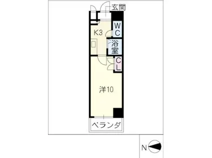 エクセル丸の内(1K/2階)の間取り写真