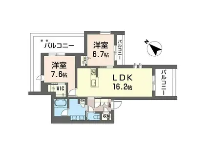 コンフォーザ(2LDK/3階)の間取り写真