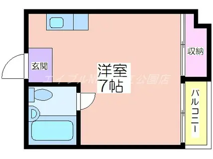 フォルテ帝塚山(ワンルーム/3階)の間取り写真