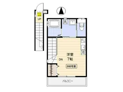 LE CIEL田無 ルシエルタナシ(ワンルーム/2階)の間取り写真