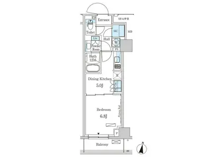 パークアクシス成増二丁目(1DK/12階)の間取り写真
