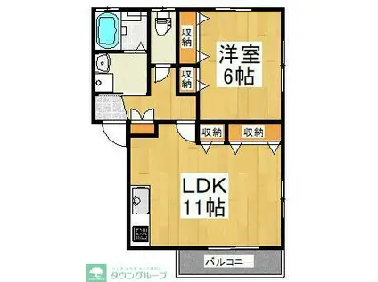 ドリームプラン・フミ(1LDK/2階)の間取り写真