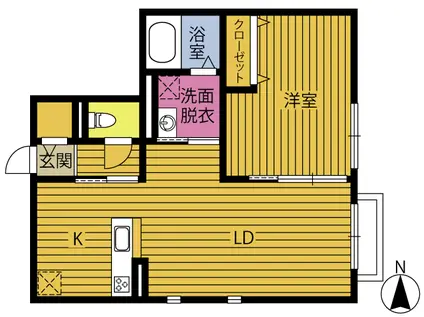 グランドコート野口中町(1LDK/2階)の間取り写真