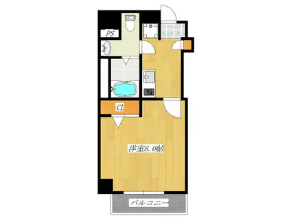 ボヌール(1K/5階)の間取り写真