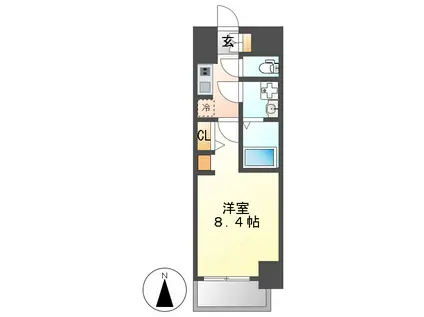 S-RESIDENCE尾頭橋BEAUTE(1K/11階)の間取り写真