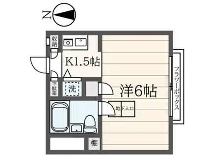 サングリーンハイツ(1K/2階)の間取り写真