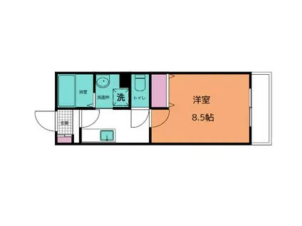 メイユールデリス(1K/4階)の間取り写真