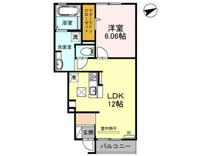 コマースグローリー(1LDK/1階)の間取り写真