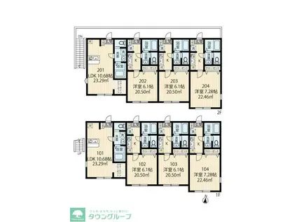 ラフィーネ上大岡IIA棟(ワンルーム/1階)の間取り写真