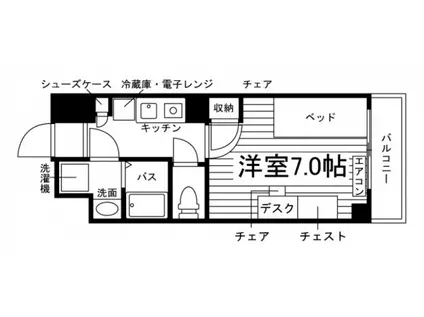 学生会館 UNI EMEAL 信州松本 イースト-ウエスト食事付き(1K/4階)の間取り写真