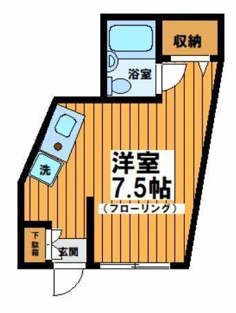 ハイツカサイ(ワンルーム/1階)の間取り写真