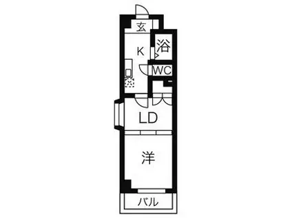 サンライトマンション(1DK/4階)の間取り写真