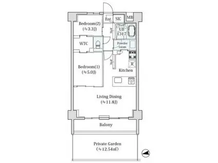 LE SUD A(2LDK/2階)の間取り写真