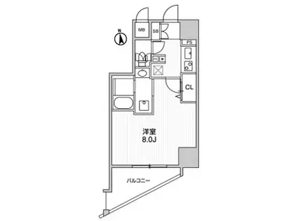 ルネサンスコート浅草(1K/5階)の間取り写真