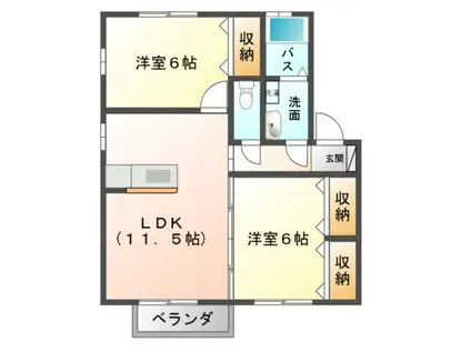 セジュールポム(2LDK/2階)の間取り写真