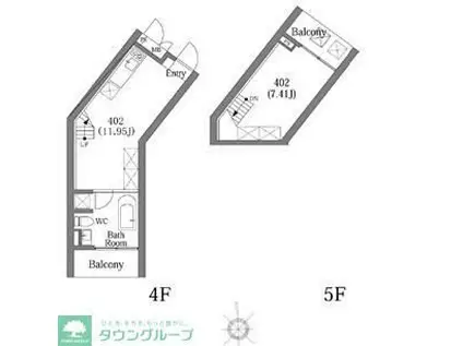 COMS代々木上原(1LDK/4階)の間取り写真