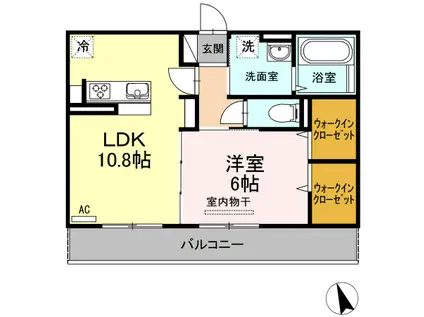 エル・ソル沖浜(1LDK/3階)の間取り写真
