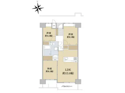 レジデンス芦屋くすのき(3LDK/8階)の間取り写真