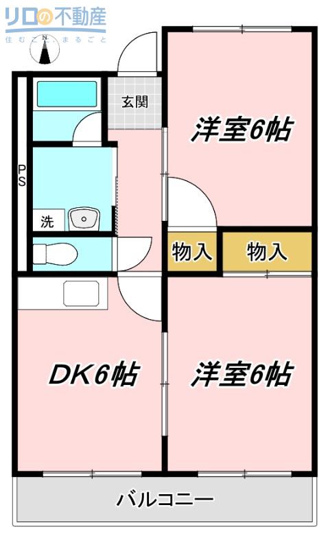 コーポ西台(2DK/4階)の間取り写真
