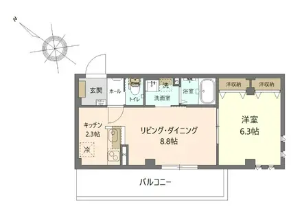 ハウス・デ・フリーデンス(1LDK/4階)の間取り写真