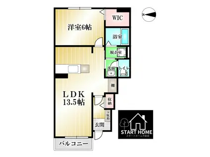 アヴォンリー II(1LDK/1階)の間取り写真