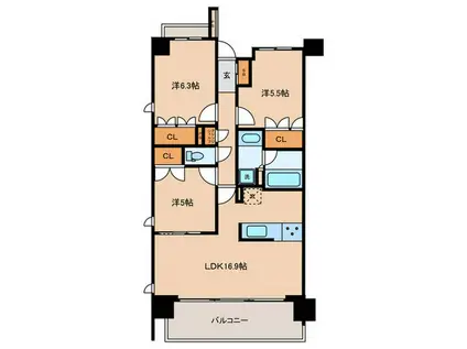 ライオンズ光が丘グランフォート(3LDK/6階)の間取り写真