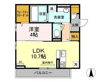 フェリエIII(1LDK/3階)の間取り写真