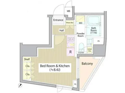 NJK MARQUIS OMOTESANDO NJKマーキス表参道(ワンルーム/13階)の間取り写真