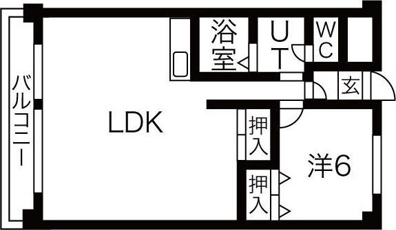 リリカルホリエ(1LDK/3階)の間取り写真