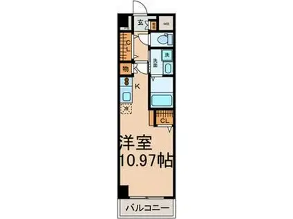 マックヴィラージュ(ワンルーム/3階)の間取り写真
