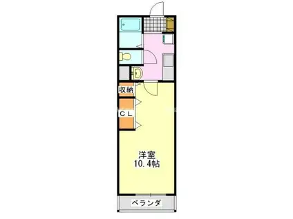 フラワーパレス小倉(1K/3階)の間取り写真