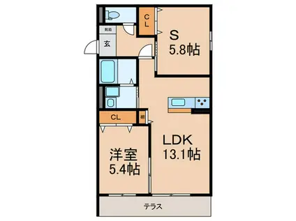 グレースメゾン背戸口(1SLDK/1階)の間取り写真
