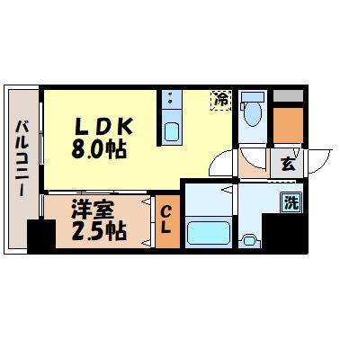 MODERN PALAZZO 長崎 CENTRAL(1LDK/6階)の間取り写真