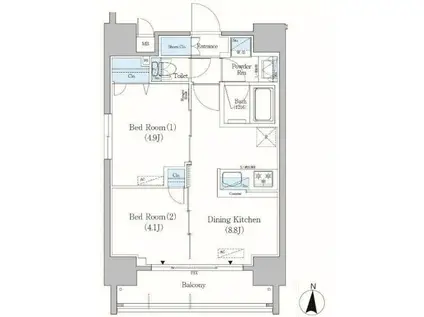 アーバネックス錦糸町(2DK/5階)の間取り写真