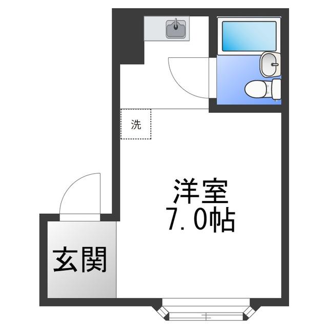 ペルテ長居(ワンルーム/3階)の間取り写真
