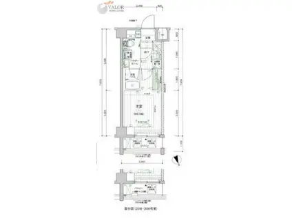 メインステージ横濱三ツ沢(1K/2階)の間取り写真