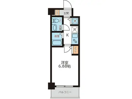 メゾン西馬込(1K/2階)の間取り写真