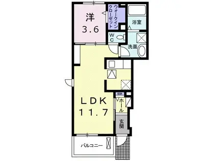 ブエナ スエルテ(1LDK/1階)の間取り写真